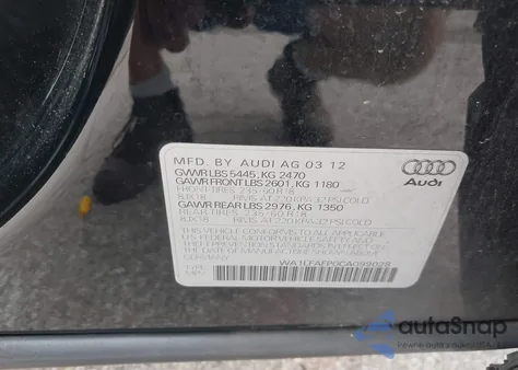 2012 Audi Q5 Premium Plus из США, поврежденный, VIN WA1LFAFP0CA099028